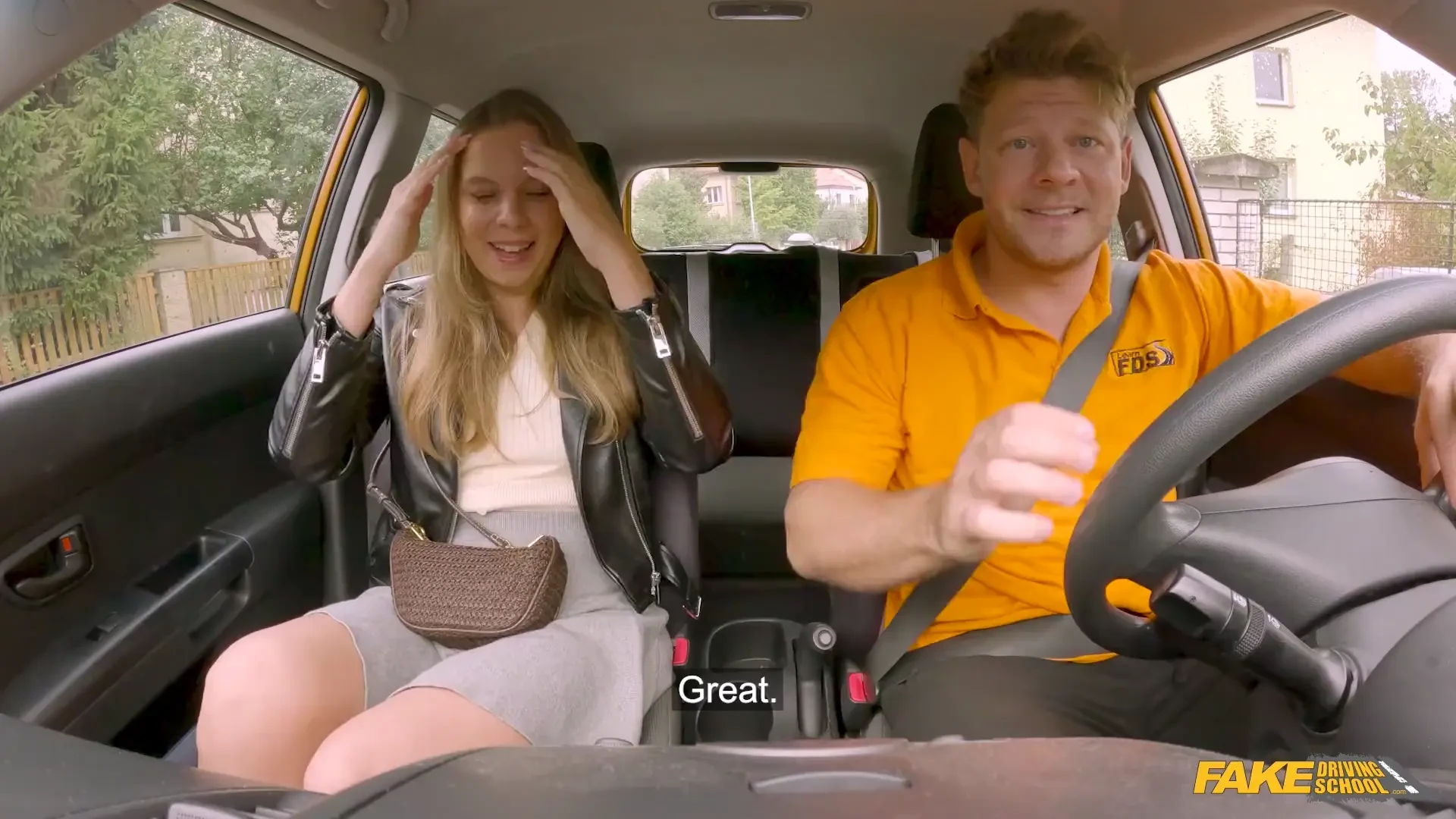 [FakeDrivingSchool] She can really handle a stick