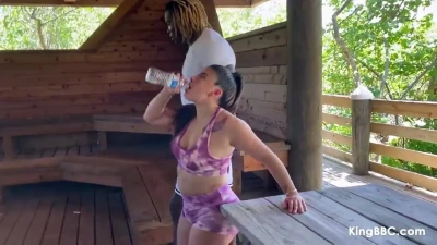 [KingBBC] Horny Latina Takes Huge BBC Outdoors