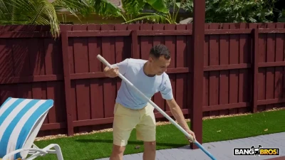 [BigTitCreamPie] Gives The Pool Guy a Chance