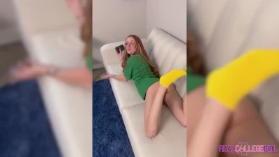 [RealCollegeGirl] Oregon Sorority Chick Gets Stretched By Frat Guy
