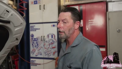 [SlutsAroundTown] Spoiled Girl Gets Fucked by Older Mechanic