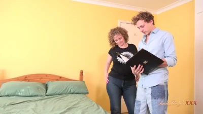 [AuntJudysXXX] Curly-Haired Mature MILF Merce Seduces the Decorator