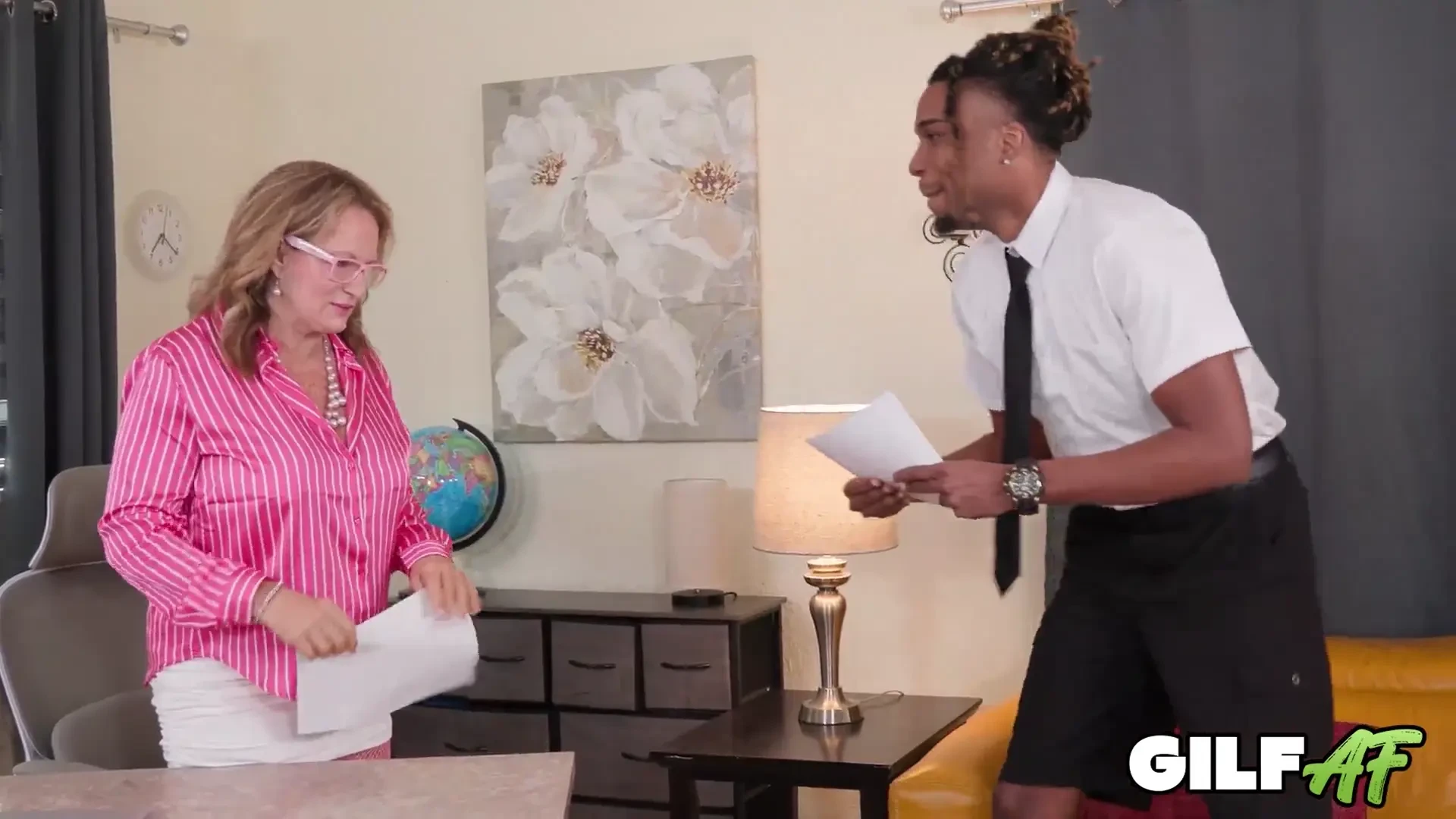 [GilfAF] Granny Lana Lee Hires BBC After Desk Pounding